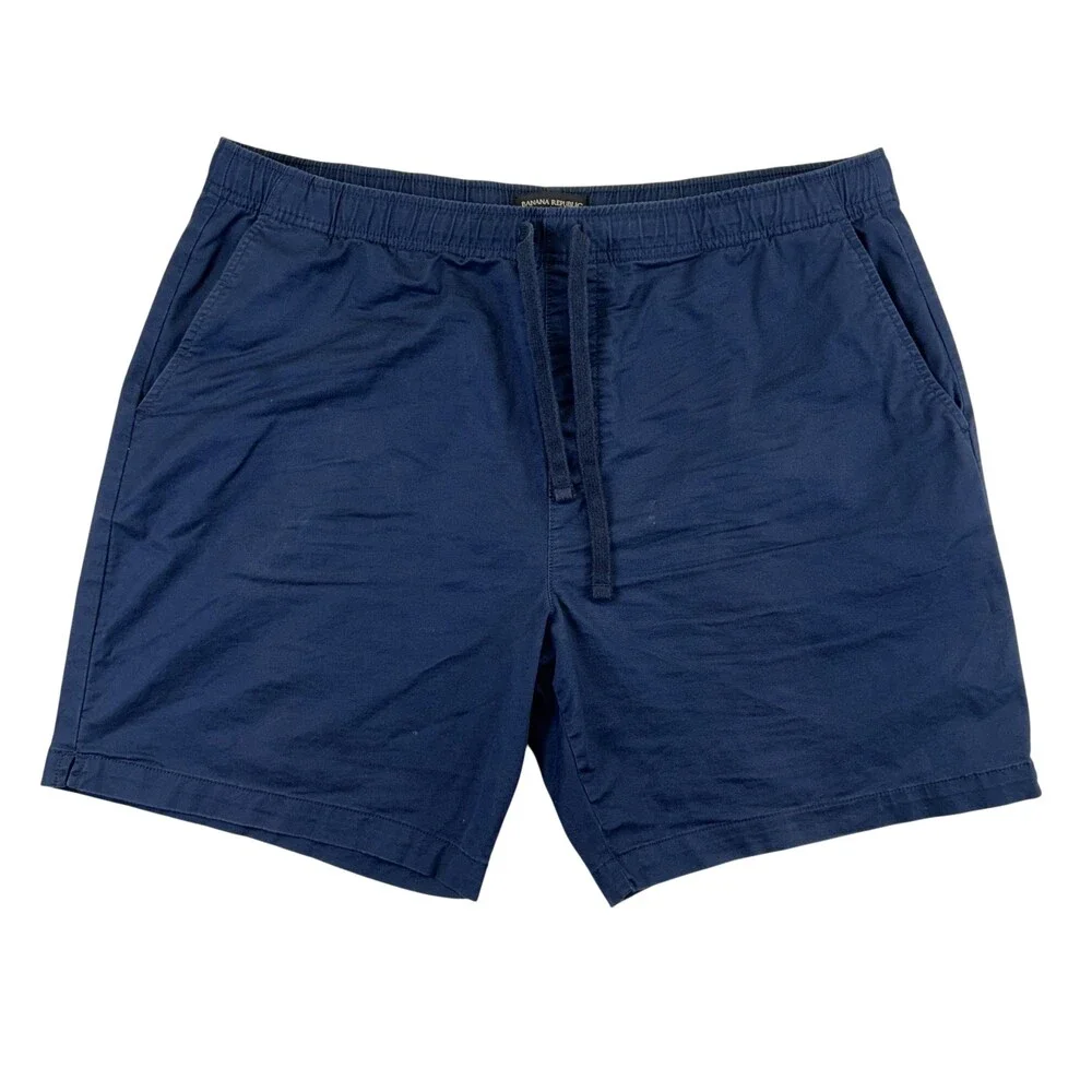 Banana Republic Chino Shorts Mens XL Blue Stretch Drawstring 7